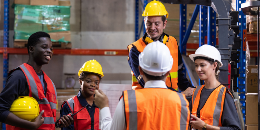 warehouse manager with workers | closing the skills gap