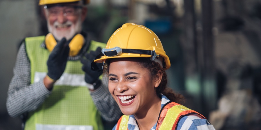 young woman being trained as a technical worker to overcome the global skills gap