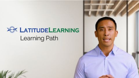 “LatitudeLearning Learning Path interface showing structured role-based training progression.”