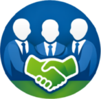 Business partnership and collaboration symbol