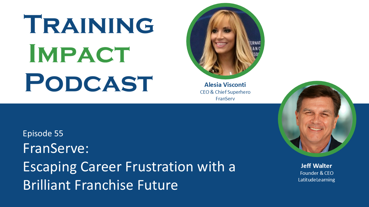 Alesia Visconti of FranServe speaking with Jeff Walter about franchise ownership, entrepreneurship, and career transformation.