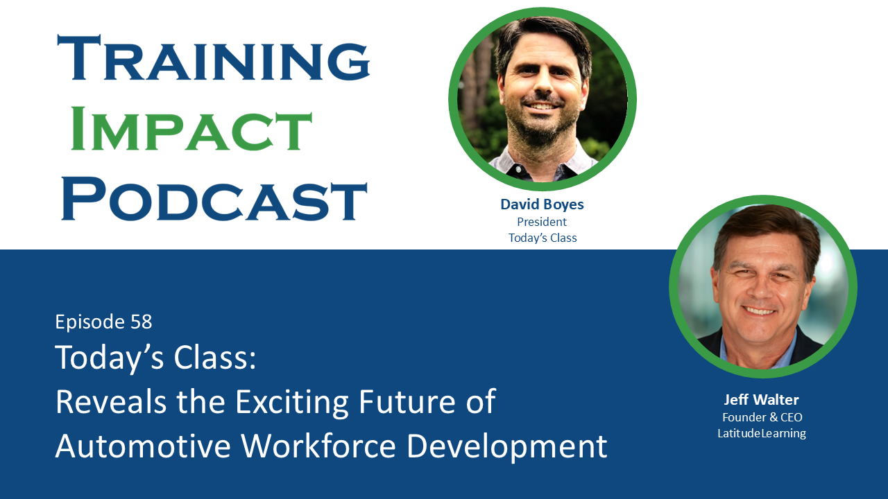 Jeff Walter interviews David Boyes of Today’s Class about adaptive learning, microtraining, and AI-powered automotive technician training.