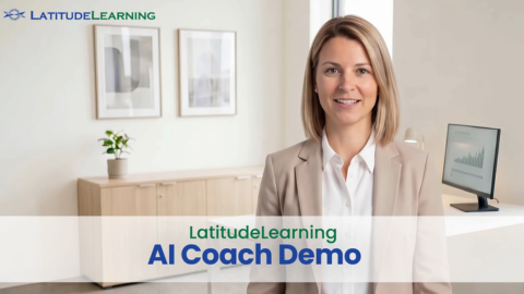 LatitudeLearning AI Coach providing real-time learner guidance inside an online training course