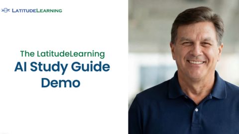 AI Study Guide interface transforming training content into structured learning modules with guided sections, examples, and knowledge checks