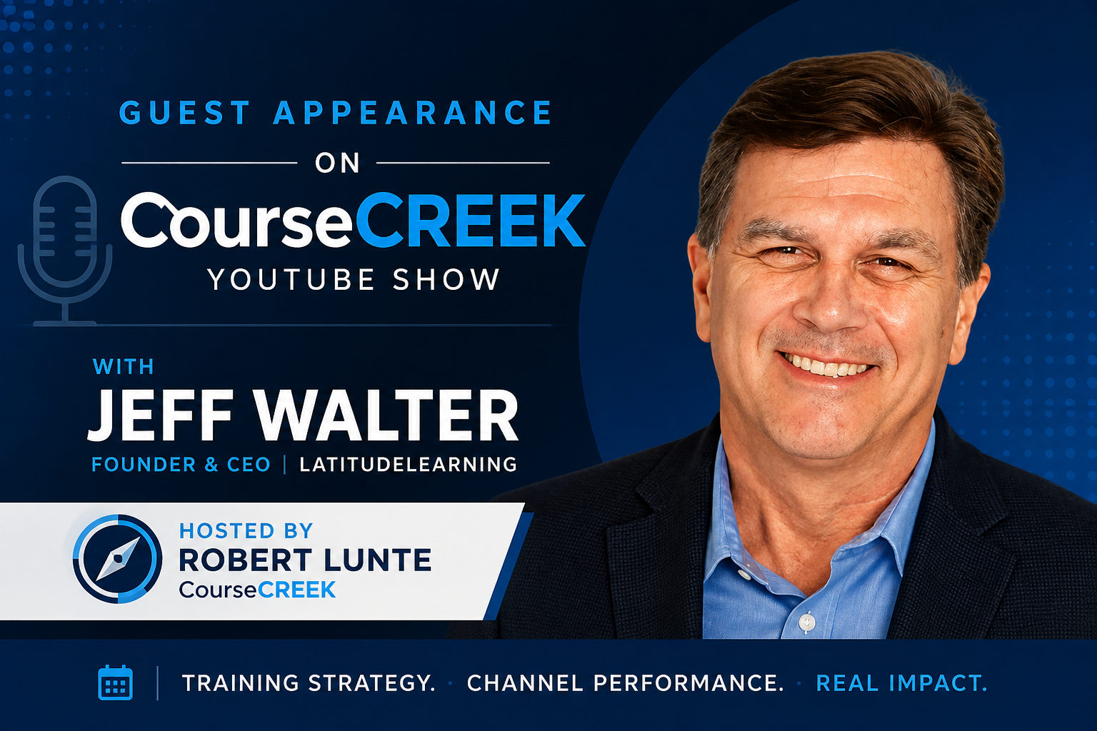 Jeff Walter speaking in a CourseCREEK YouTube interview about partner training, LMS strategy, and scaling partner performance.