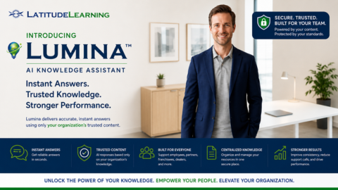 lumina 480×270 Lumina AI Knowledge Assistant from LatitudeLearning provides instant answers using trusted organizational content to improve workforce performance.