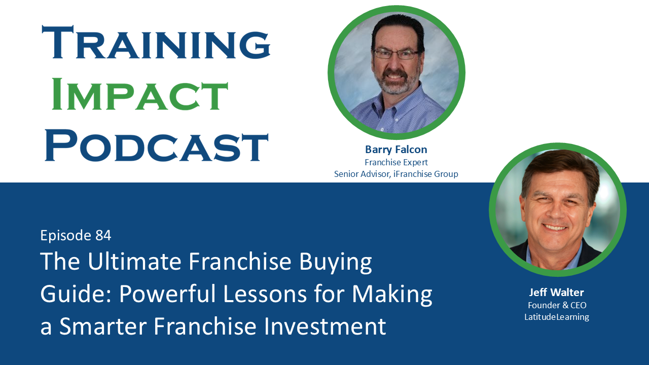 Jeff Walter and Barry Falcon present The Ultimate Franchise Buying Guide: A to Z during a live Training Impact Podcast panel at the 2026 IFA World Franchise Show.